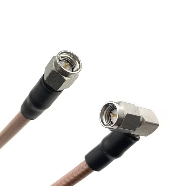 RG-400 Coax Cbl Assembly w/SMA (Male) to SMA (Male RA) Connectors, 50 Ohm Impedance, 50FT Lngth, Remington Industries, Mfr#: R-CX-1001-600